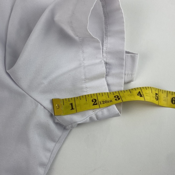 White feminine embroidered hospital short sleeve top - Picture 8 of 8